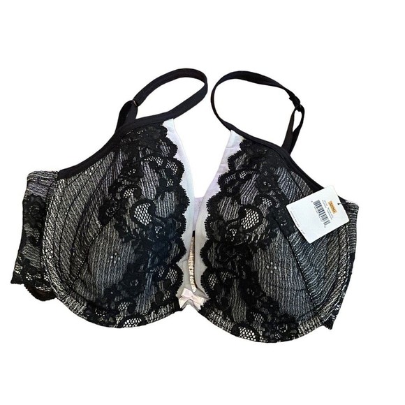 NWT Betsy Johnson Lace Push Up Underwire Bra SZ 32 DD Black - Picture 3 of 10